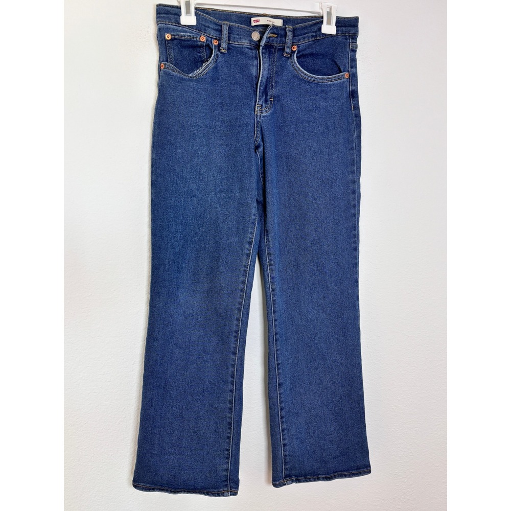 Levis Wide Leg Jeans Girls Size 16 Regular Medium Wash Denim Blue High Rise